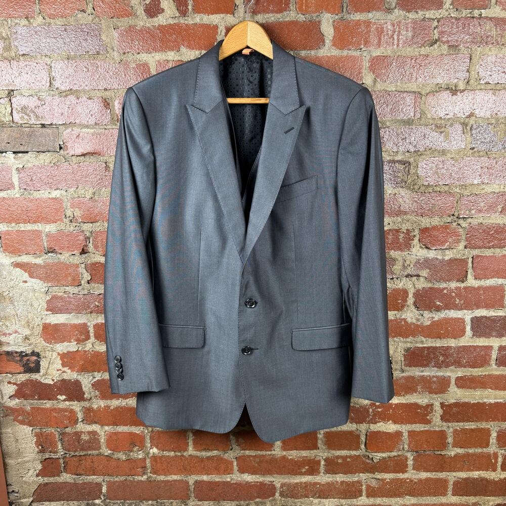 Dolce & Gabbana Martini Suit Mens 52 Gray Wool Silk 2 Piece Vest Made Italy
